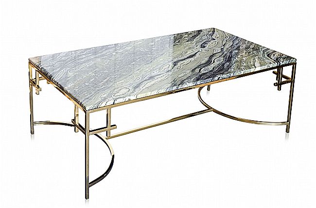mesa marmol vetas greenery