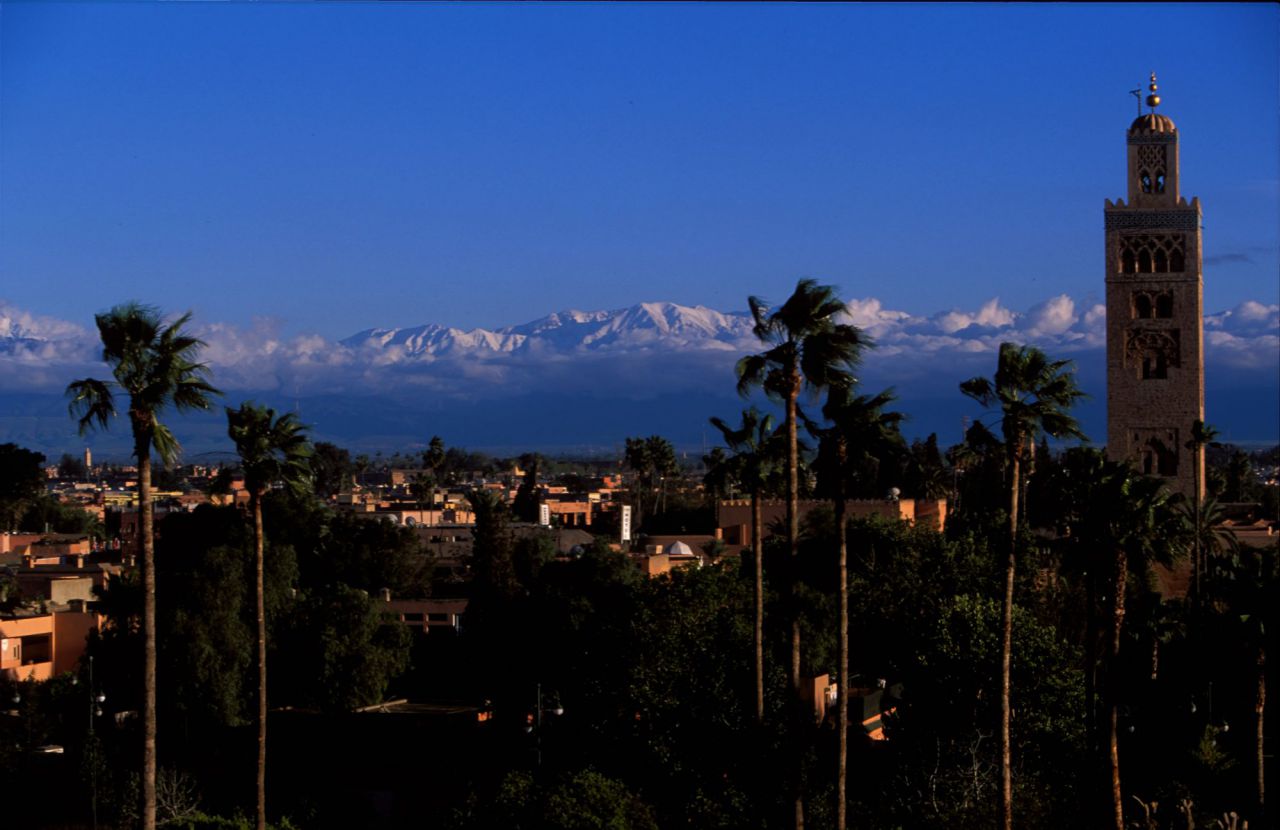  La koutoubia et l'Atlas enneigé Marrakech xr