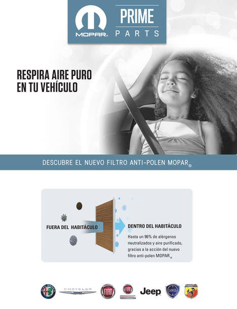 Mopar lanza el nuevo filtro de habitáculo Anti-Polen