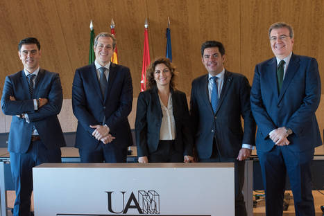 De izqda a dcha:     José Manuel Suárez, Responsable de RRHH Región Centro de Leroy Merlin  Eloy del Moral, Director de Recursos Humanos de Leroy Merlin España  María Teresa Parra Catalán, Vicerrectora de Estudios de Posgrado de la UAM  Fidel Rodríguez Batalla, Director General de la Fundación de la Universidad Autónoma de Madrid  Máximo Juan Pérez, Delegado del Rector para Empleabilidad y Relaciones Externas de la Universidad Autónoma de Madrid