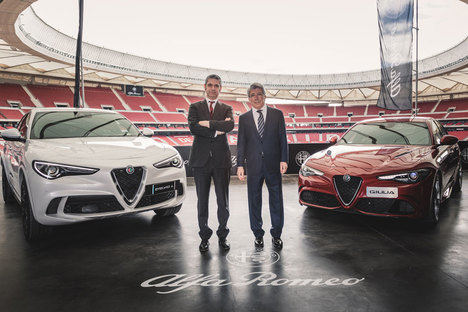 Los jugadores del Atlético de Madrid con Alfa Romeo
