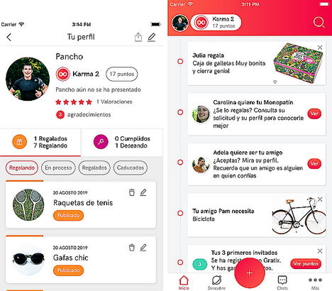 Algunos ejemplos de visualización de la app Gratix.