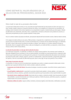 Nuevo documento técnico que describe el valor de los proveedores verificados de piezas de recambio para el Aftermarket