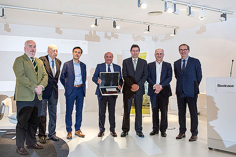 Juan de Navascüés, Luis Alberto Petit, Fran Bravo, Carlos Maortua, Eduardo Rodríguez, Antonio Medianero y Bernardo Villazán en la entrega del IV Premio Impulso.