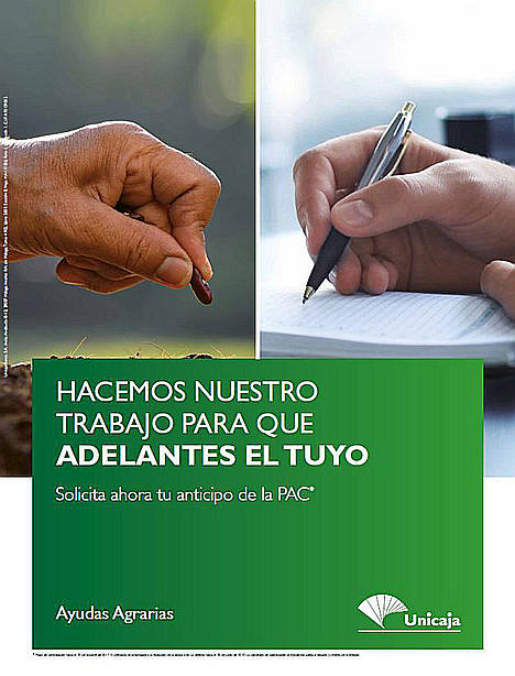 Unicaja vuelve a colaborar en el anticipo de las ayudas de la PAC y ofrece más de 280 millones en préstamos