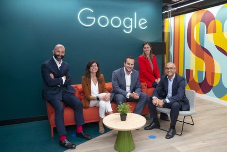 De izqda. a dcha.: Mario Aguilar, Teldat Chief Revenue Officer; Mapi García Almajano, Google Cloud Field Sales Representative; Antonio García Romero, Teldat Deputy CEO; Cristina Martín, Directora de Corporate en Google Cloud e Isaac Hernández, General Manager Google Cloud Iberia.