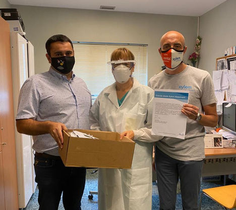 Xylem distribuye más de 100.000 protectores faciales a empleados de todo el mundo