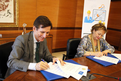 Heraclio Corrales Romeo, director general de Ibermutuamur, y María Antonia Cruz Izquierdo,  presidenta del Colegios Oficial de Graduados Sociales de Madrid.