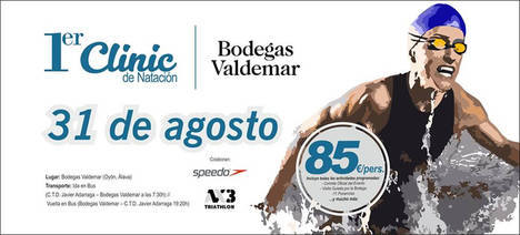 Bodegas Valdemar acoge un Clinic de natación y recibe a la Fundación Vicente Ferrer