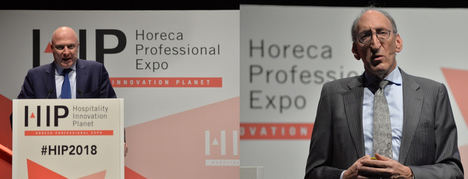 Hugo Rovira, director general de NH Hotel Group. Larry Mogelonsky, propietario de Hotel Mogel Consulting Limited.
