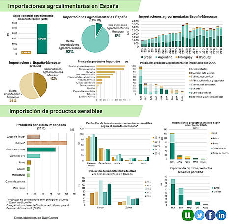 Cuatro CCAA concentran el 98% de las importaciones de productos agroalimentarios “sensibles” según el acuerdo UE – Mercosur