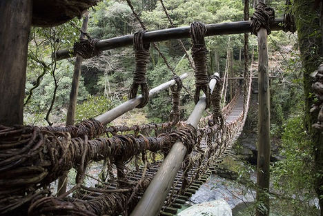 Iya-no-Kazura Bashi Bridge Tokushima Shikoku. ©JNTO