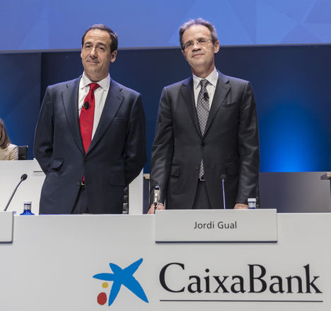 Jordi Gual, presidente de CaixaBank y Gonzalo Gortázar, consejero delegado de CaixaBank.
