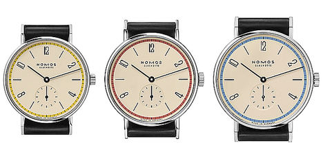 La edición limitada de Tangente,un siglo de la Bauhaus, está disponible en tres colores y tamaños 33, 35 y 38 mm de diámetro.