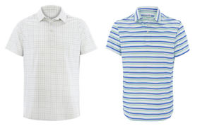 Polo de rayas clásicas azules y polo con estampado geométrico. PVP: 62€