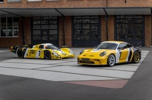 Un Porsche 911 GT3 basado en el 956 que ganó Le Mans en 1985