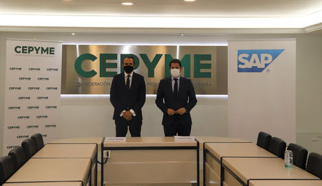 Rafael Brugnini, director general de SAP España y Gerardo Cuerva, presidente de CEPYME.