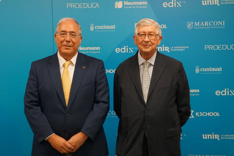 Roberto Fernández, expresidente de la CRUE, y Rafael Puyol, presidente de UNIR.