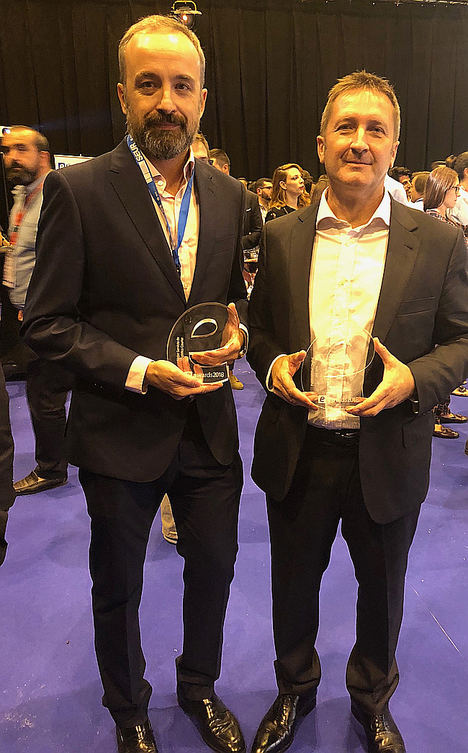Yves Delmas, Presidente de SEUR y  Fernando Barrios, directivo Director de ventas Internacional.