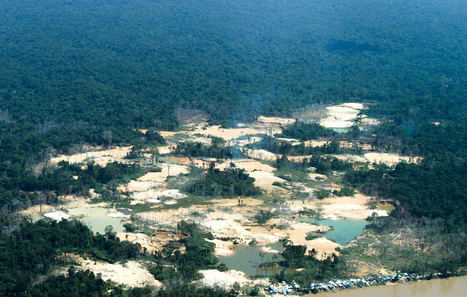 Una de las muchas zonas de minería ilegal de oro que hay dentro del territorio yanomami. 