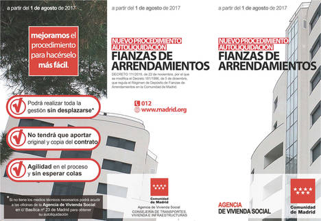La Comunidad de Madrid mejora el procedimiento de autoliquidación de fianzas de alquileres con un nuevo sistema más ágil y sin desplazamientos