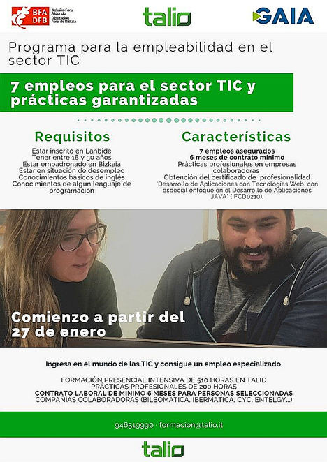 Talio oferta 7 oportunidades laborales en el sector IT