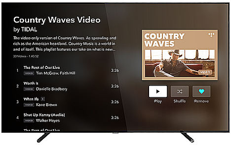 La app de Tidal, disponible en Samsung TV