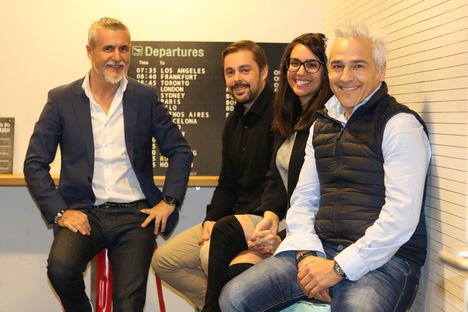 Carmelo Gayubo, CEO y cofundador. Jorge Carabias, CTO y cofundador. Óscar Martín, CBDO y cofundador. Laeticia Abihssira, directora del departamento de Traducción.