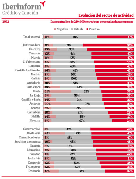 Solo una de cada diez empresas prevé una evolución negativa de su sector