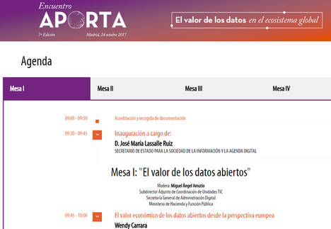 Abierta la inscripción para el Encuentro Aporta: El valor de los datos en el ecosistema global