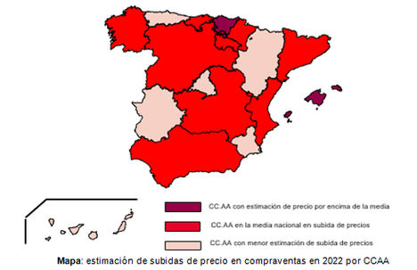 Los inmobiliarios españoles apuntan a un incremento medio del 4,5% en el precio de la vivienda en 2022
