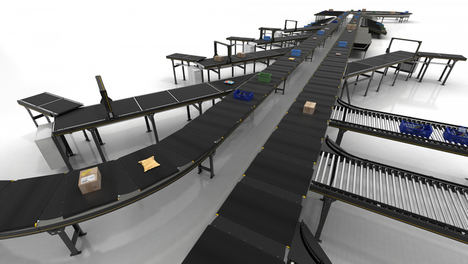 El nuevo crossbelt sorter de alto rendimiento de Interroll puede procesar hasta 20.000 unidades transportadas por hora.