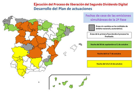 Áreas geográficas establecidas en el Plan Técnico Nacional de la Televisión Digital Terrestre, aprobado por el Real Decreto 391/2019, de 21 de junio, y fechas de cese de emisiones de algunos canales en sus antiguas frecuencias de la TDT.