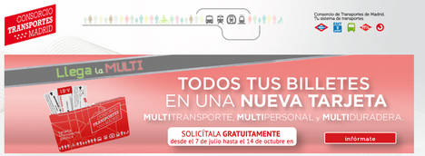 La tarjeta “Multi” de la Comunidad de Madrid supera ya las 500.000 solicitudes