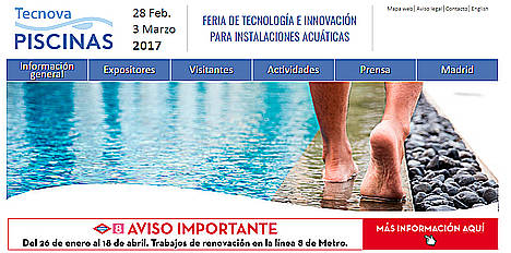 Tecnova Piscinas 2017 presenta las mejores novedades tecnológicas para instalaciones acuáticas