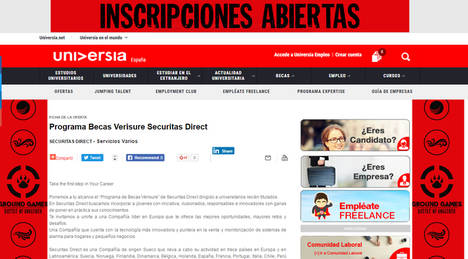 Arranca el V Programa de Becas Verisure de Securitas Direct con el apoyo de Universia